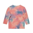 thumbnail image 3 of Hicidod Toddler Shirts 3/4 Length Sleeve Crewneck Tops Fashion Tie-Dye Spring Summer Pullover Clothes for Kids Girls Boys, 3 of 5