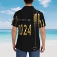 thumbnail image 6 of Bixox Men's Hawaiian Shirts Men's Happy New Year 2024 Print Short-Sleeve Shirt-Small, 6 of 8