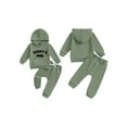 thumbnail image 2 of Baby Toddler Boy Fall Hooded Clothing Set 0 6 12 18 24 Months 2T 3T Letter Embroidery Long Sleeve Hoodie and Elastic Sweatpants 2 Piece Outfits, 2 of 9