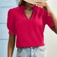 thumbnail image 3 of My Orders Lightweight Tops & Blouses Black Blouses for Women Business Casual Shirts for Women Black Summer Tops for Teens Short Sleeve Button Up Shirts for Women Cropped, 3 of 5