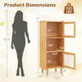 thumbnail image 3 of Gymax 2PCS Bamboo Cabinet Narrow Kitchen Storage Cabinet w/ Open Compartment & Storage, 3 of 10