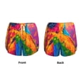 thumbnail image 6 of Uemuo Colorful Parrot Jungle Dream A Pattern Women's Athletic Shorts High Waisted Running Shorts with Liner Pockets Gym Elastic Workout Shorts-Large, 6 of 9