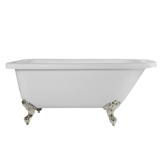 Savanna 60 Inch Acrylic Classic Clawfoot Tub - Wall Faucet Drillings