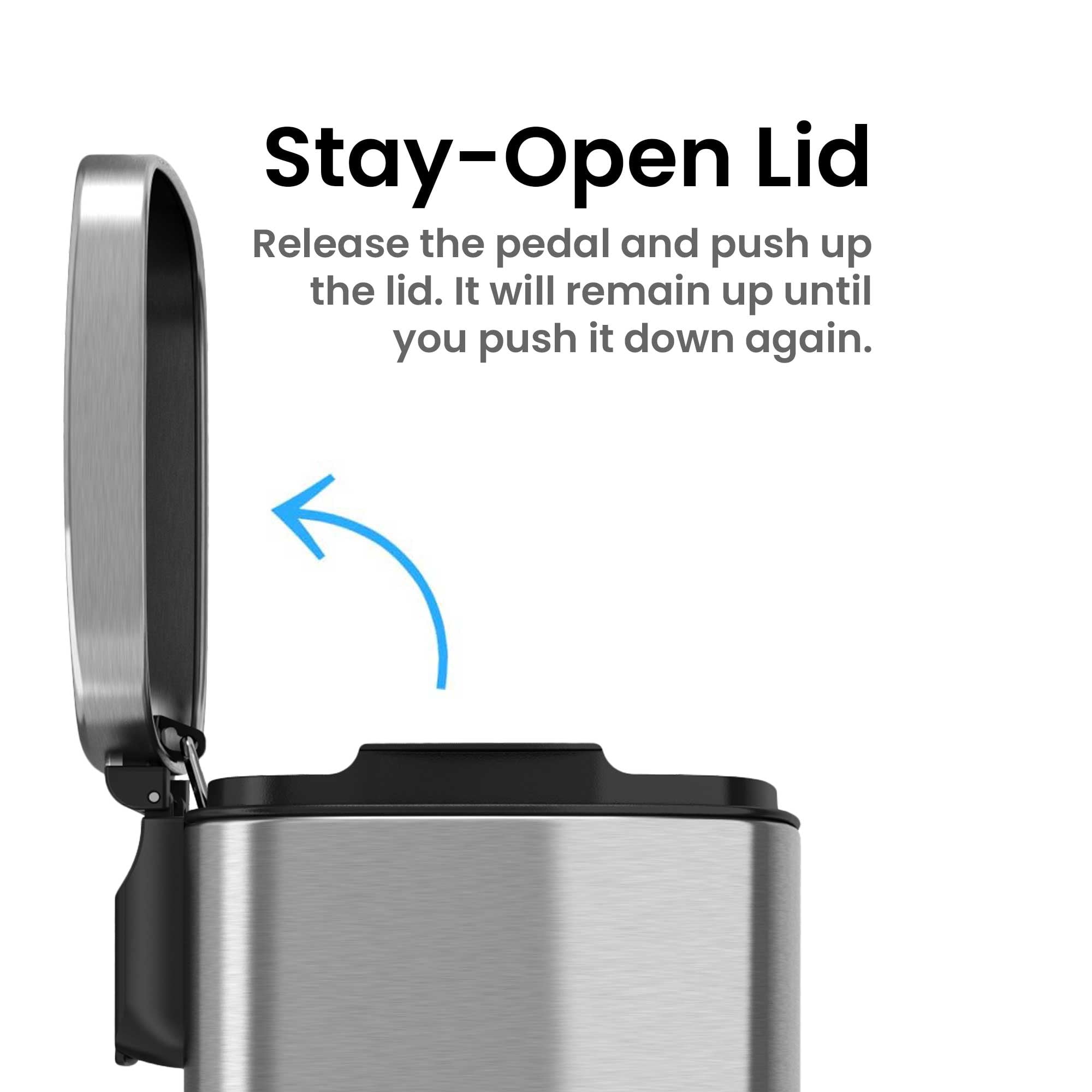 iTouchless 5 Liter Stainless Steel Pedal Trash Can with Inner Bucket