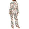 thumbnail image 3 of FOR U DESIGNS Butterfly Rose Pajama Sets for Women 2 Piece Button Down Long Sleeve Button Up Pajamas Long V-neck for Women Size XS Jogger Loungewear with Pockets, 3 of 7
