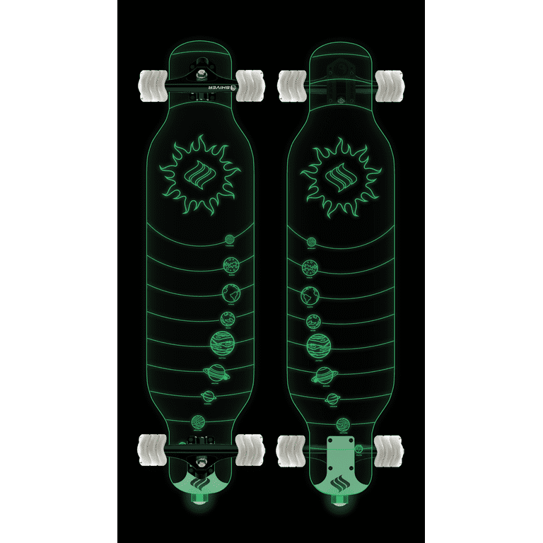 Clear Acrylic 40" Longboards Skateboard With Light Up LED Wheels. Non