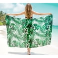 thumbnail image 5 of LA LEELA Women's Bikini Beach Wrap Swimwear Cover up Bathing suit Summer Wraps Swimsuit Sarong Skirts for Women One Size Shamrock, Leaves, 5 of 5