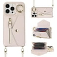 thumbnail image 3 of for iPhone 14 Pro Max Case Wallet with Strap for Women,Crossbody Lanyard,Zipper Pocket,Credit Card Holder,Ring Stand,RFID Blocking Phone Wallet Case for iPhone 14 Pro Max (6.7 inch,Beige), 3 of 18