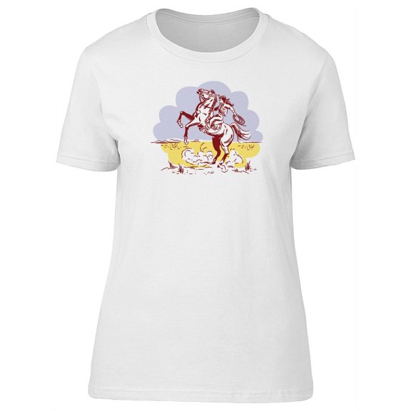 Vintage Wild West Horse & Cowboy T-Shirt Women -Image by Shutterstock, Female XX-Large