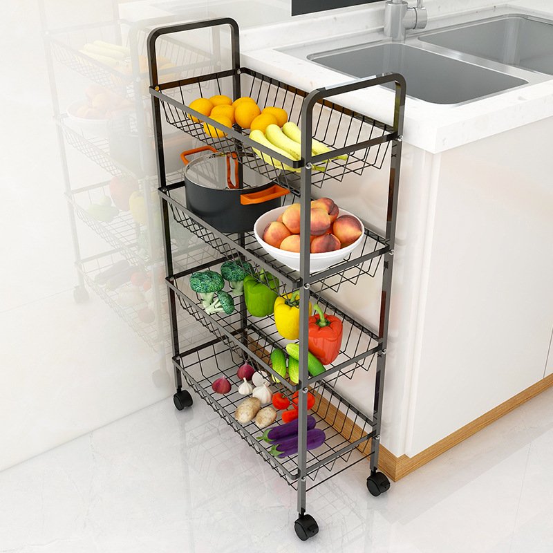 BestgoodsStorage Trolley on Wheels with 3/4 Tier, Kitchen and Laundry