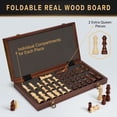 thumbnail image 4 of Juego de ajedrez Jumlys, tablero magnético de madera, 15 unidades, plegable, con almacenamiento, 4 of 7