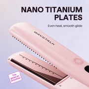 Wavytalk Steam Hair Straightener, 1.38 Nano Titanium Flat Iron with Detachable Comb for Silk Press Smoothing, Pink