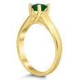thumbnail image 2 of SZUL Women's Round 5MM Emerald Cathedral Solitaire Ring in 10K Yellow Gold, 2 of 4
