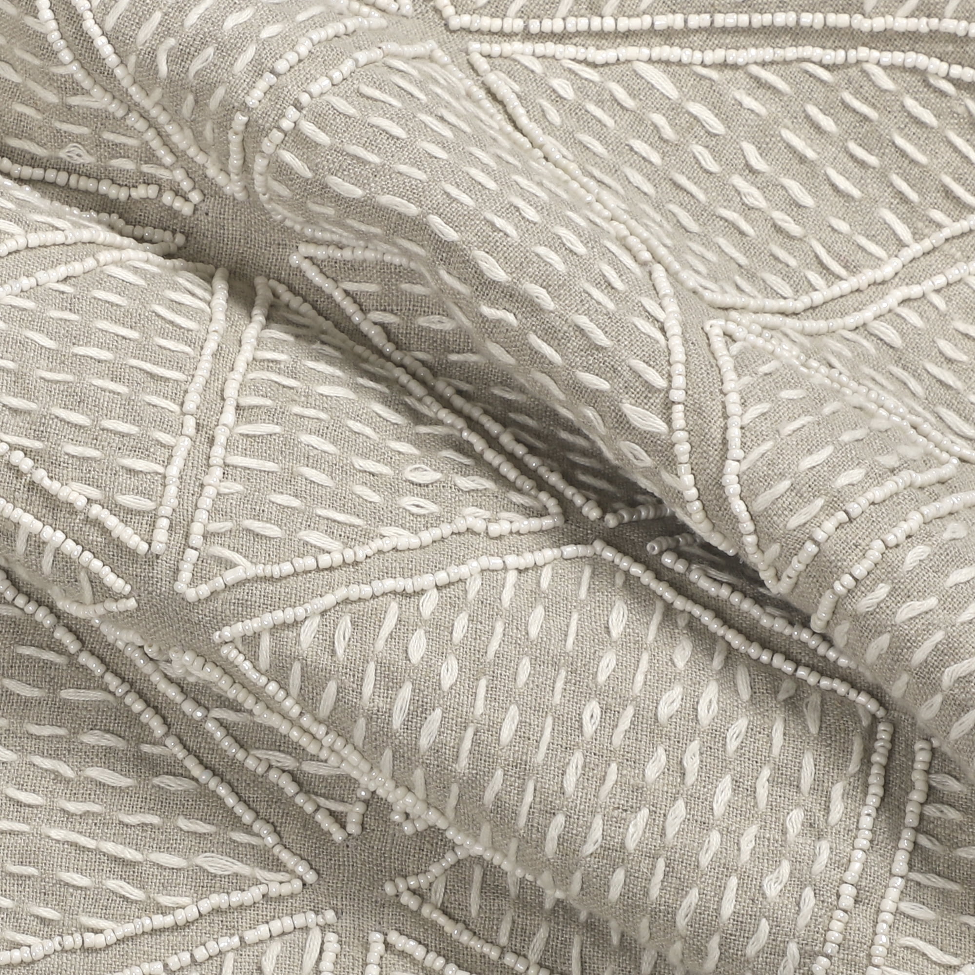 Harlow Hill Paul 20" x 20" Taupe/Ivory Geometric Linen Adult Decorative Throw Pillow Cover