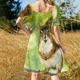 thumbnail image 5 of Vestido de manga corta de corteza de pino en Bretaña, vestidos de moda para mujer, vestidos de noche para mujer, 5 of 7