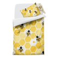thumbnail image 2 of Bees with Daisy on Honeycomb Duvet Cover and Pillowcase Set for Single Bedding, Bedroom Accessories for Kids Teens, 2 of 5
