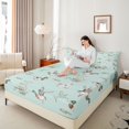 thumbnail image 4 of Homewish Mallard Duck Full Size Sheets,Retro Rustic Plant Bed Sheets,Blue Gray Sheet Sets For Teens,Super Cozy Room Decor,4pcs, 4 of 7