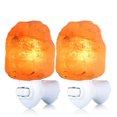 thumbnail image 1 of Pursalt 2 Pack Himalayan Natural Salt Lamp Night Light Plug In Certificated 360 Degree Rotatable Wall Plug With Extra 4 Replacement Bulbs For Bathroom Bedroom Pink Crystal Rock Salt Hand Crafted, 1 of 4