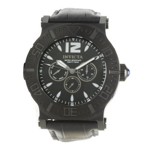 Invicta Men's Specialty Multi-Function Black Dial Black Leather Watch 14918