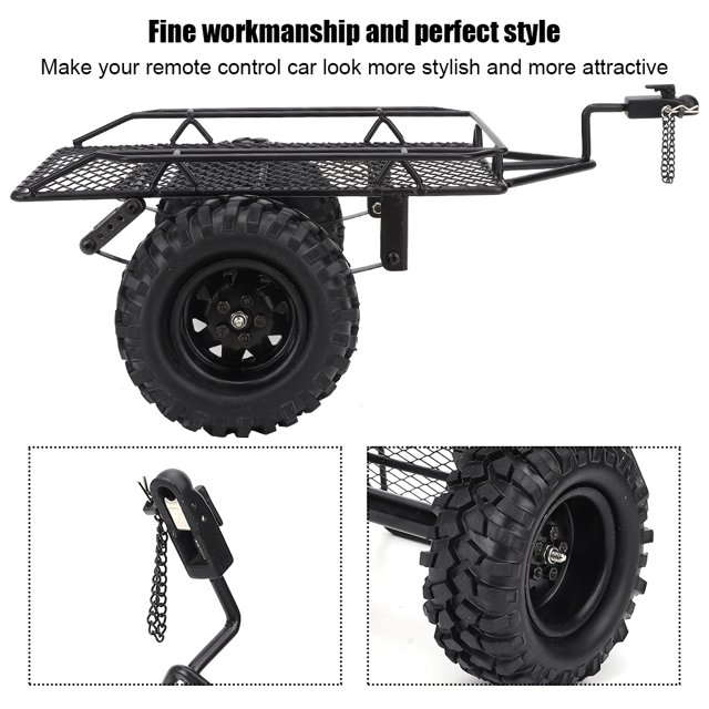 Trx4 Trailer Rc Car Trailer Metal Rc Bucket Trailer Simulation Trailing Car For Trx4 D90 Scx10 Cc01 1 10 Diy Parts