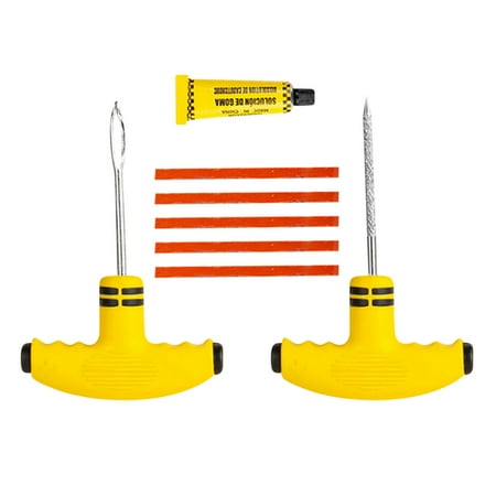 Kyusrd Car Tire Repair Tool Set Motorcycle Vehicle Vacuum Tire Repair Emergency Car Tire Repair/Rubber Solution 12ml