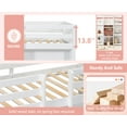 thumbnail image 5 of Bellemave Twin Size Wooden Loft Bed with Storage Shelves and LED Light Junior Loft Bed with Guardrails and Playroom Space-saving Low Loft Bed Frame, White, 5 of 11