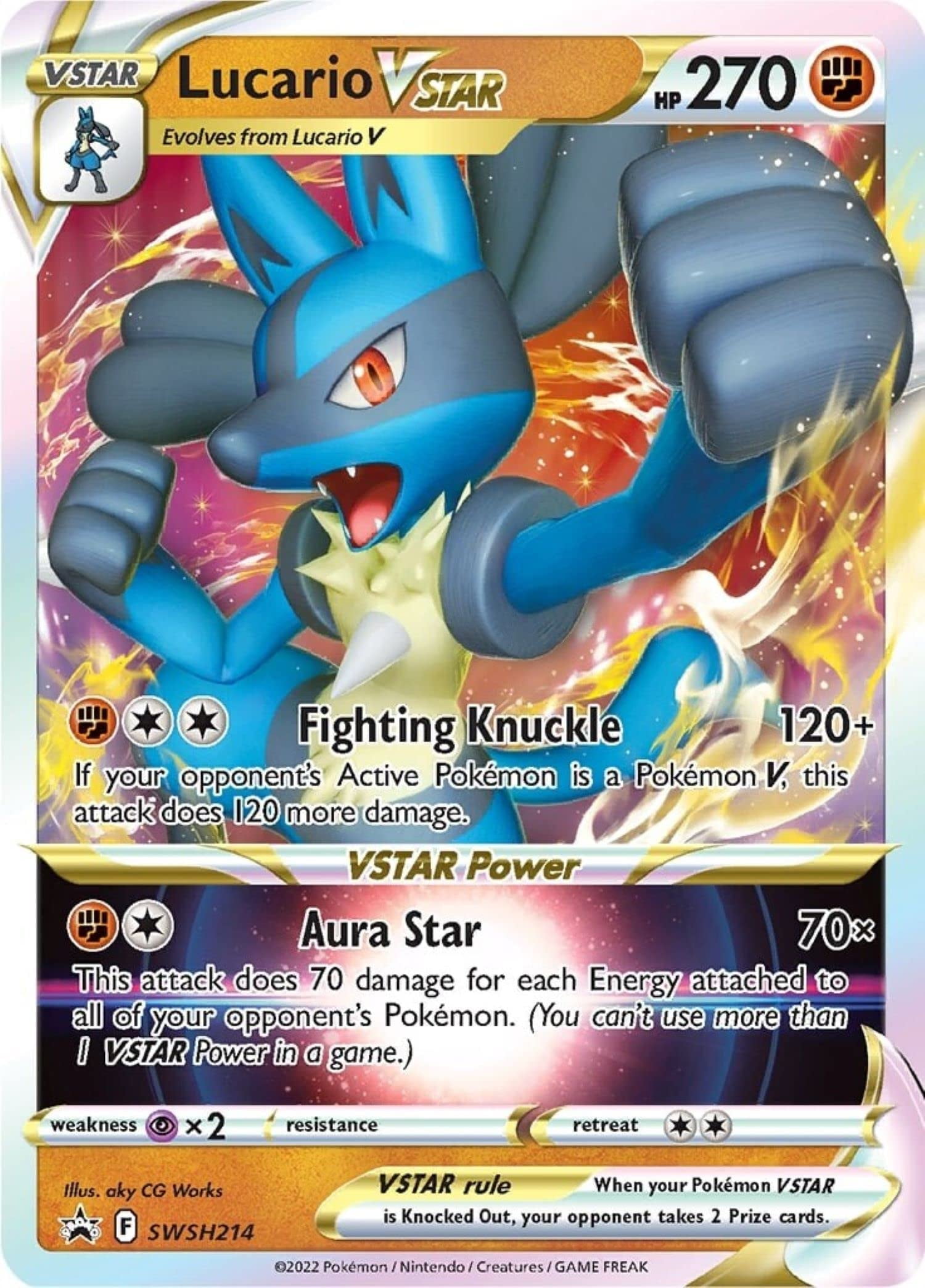 Pokemon TCG: Lucario VSTAR Premium Collection (2 Foil Promo Cards & 5 Booster Packs)