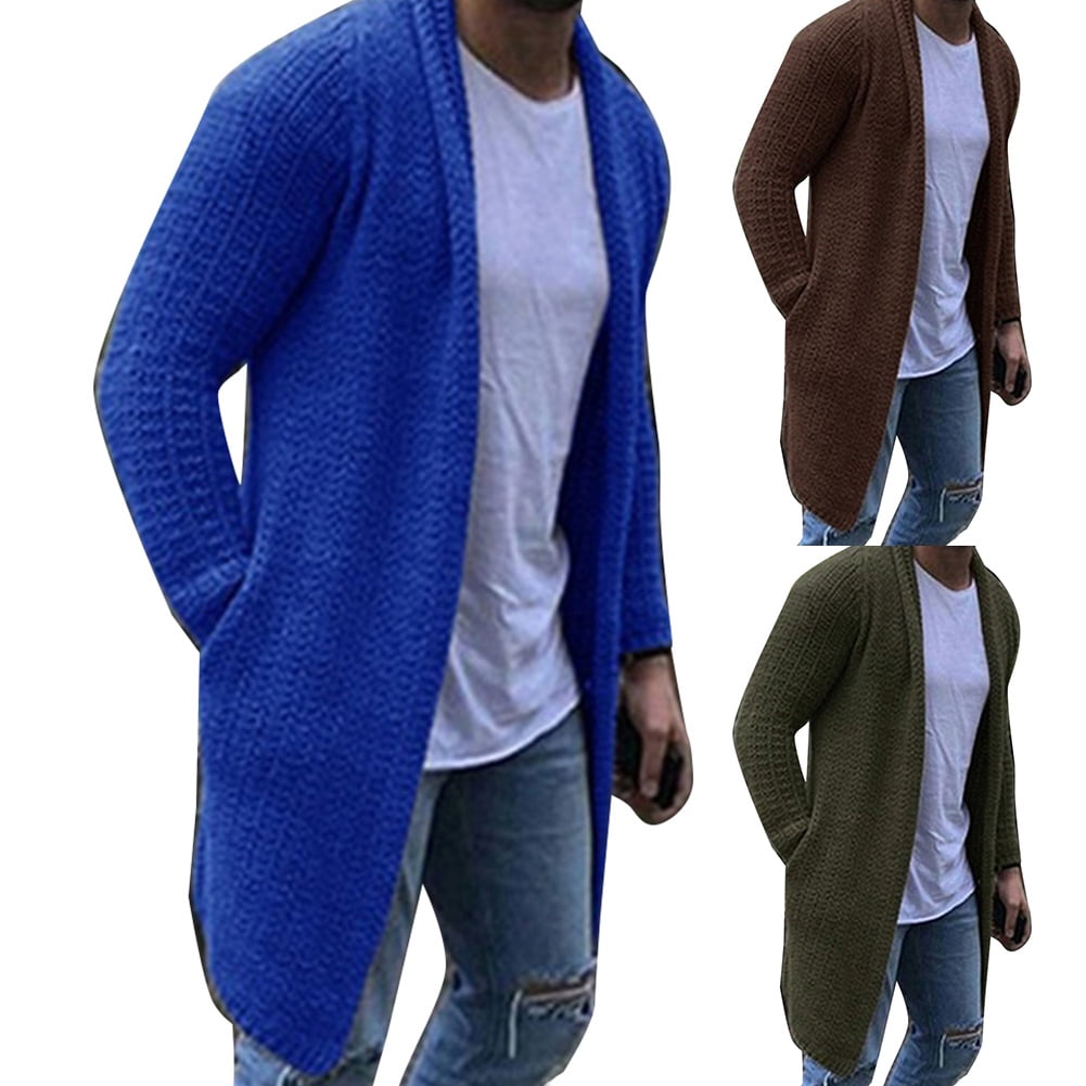 mens long sweater coat