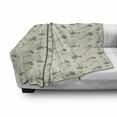 thumbnail image 2 of Jellyfish Soft Flannel Fleece Throw Blanket, Continuous Design of Medusa Ocean Creature with Tentacles Nautical, Cozy Plush for Indoor and Outdoor Use, 70" x 90", Eggshell Laurel Green, by Ambesonne, 2 of 5