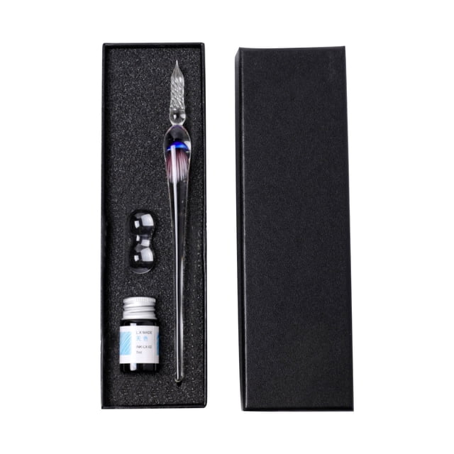 Tool Series 1ml Pack Calligraphy Glass Dip Pens Glass Dip Pens Colored Ink & Pen Holder Art Kit For Signatures Beginners