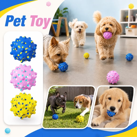 Pet Chew Toys, Indestructible Tough Dog Ball, Chew Toys for Dogs Teeth, Dog Stocking Stuffer Pet Gift, Solid Blue Chew Ball for Solo Play Boredom Reduction, 1 Pack