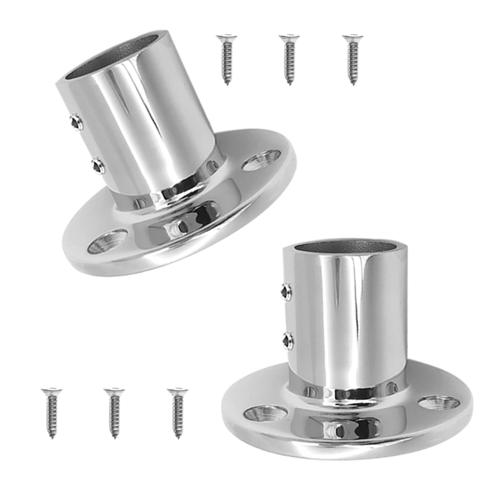 Boat Hand Rail Fitting 90 Degree 7/8 Round Base with Screws 316 Marine Stainless Steel 