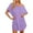 Purple, variant on Ujnder Women's Comfortable Solid Color V Neck Short Sleeve Sleeping Dress Nightgown Purple S