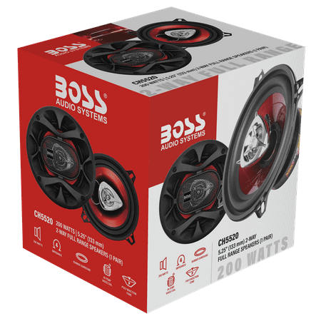 BOSS Audio Systems CH5520 5.25” Car Speakers, 200 Watts, Full Range, 2 Way