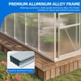 thumbnail image 2 of Dextrus 12x6FT Spacious Heavy-Duty Polycarbonate Greenhouse with Sliding Doors for Outdoor Gardening, Silver, 2 of 10