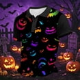 thumbnail image 6 of IAJDKMEK Halloween Men's Polo Short SleeveShirt - Button-Down Soft Knit Shirt, Lightweight Summer Shirt for Party, Golf, Daily Wear & Costume Events,Black L, 6 of 7
