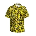 thumbnail image 2 of Daiia Yellow Butterflies Hawaiian Shirt for Men Gentle Cotton Regular Short Sleeve Casual-Medium, 2 of 9