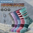 thumbnail image 5 of 5 Pairs Merino Wool Hiking Socks Warm Thermal Winter Cozy Cushioned Moisture Wicking Socks for Women & Men, 5 of 6