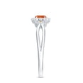 thumbnail image 3 of Rosec Jewels Fire Opal Flower Engagement Ring with Diamond for Women, 10K White Gold, US 9.50, 3 of 9