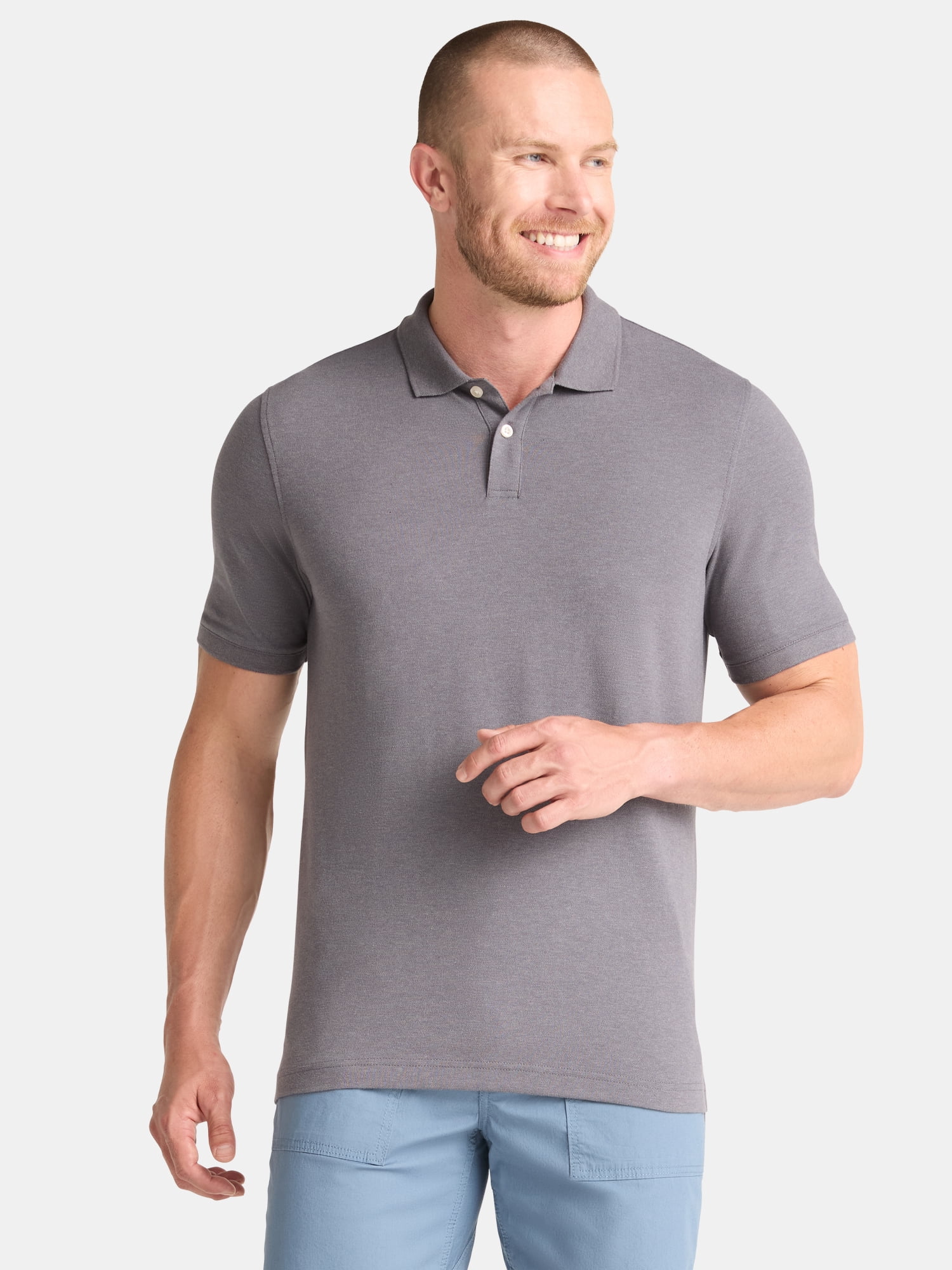 George Men's & Big Men's Active Fit 2-Pack Pique Polo Shirt, Sizes XS-3XL