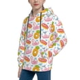 thumbnail image 2 of Fotbe Flamingo And Pineapple Pattern Youth Pullover Hooded Sweatshirt, Boys Hoodie, Kangaroo Pocket Hoodie for Kids Girls -X-Large, 2 of 6