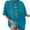 Sky Blue, variant on JAKANYQ Female T-Shirts Women's Oversized Vintage Crew Neck Short Sleeve 80s Letter Printed Bow Flowers Sun Moon Pattern Summer Blouse Tops Retro 80s Casual Loose Basic Tee Shirt Stylish Tee
