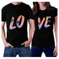 thumbnail image 2 of Floenr Mens T Shirts,Men Couples Lover Valentine's Day Short Sleeve Love Letter Print T Shirts Tops, 2 of 7