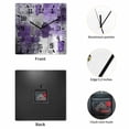 thumbnail image 2 of Purple Grey Wooden Wall Clock Silent Non Ticking, Abstract Art Oil Painting Modern Geometric Square Wall Clocks Battery Operated, Decor Clock for Home Office, Living Room, Kitchen, 10 Inch, 2 of 9