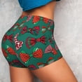 thumbnail image 4 of Salouo red and green bow tie Print Women's Athletic Shorts,Booty Shorts Biker Shorts High Waisted Elastic Workout Shorts for Yoga Gym Running Sports-Medium, 4 of 8