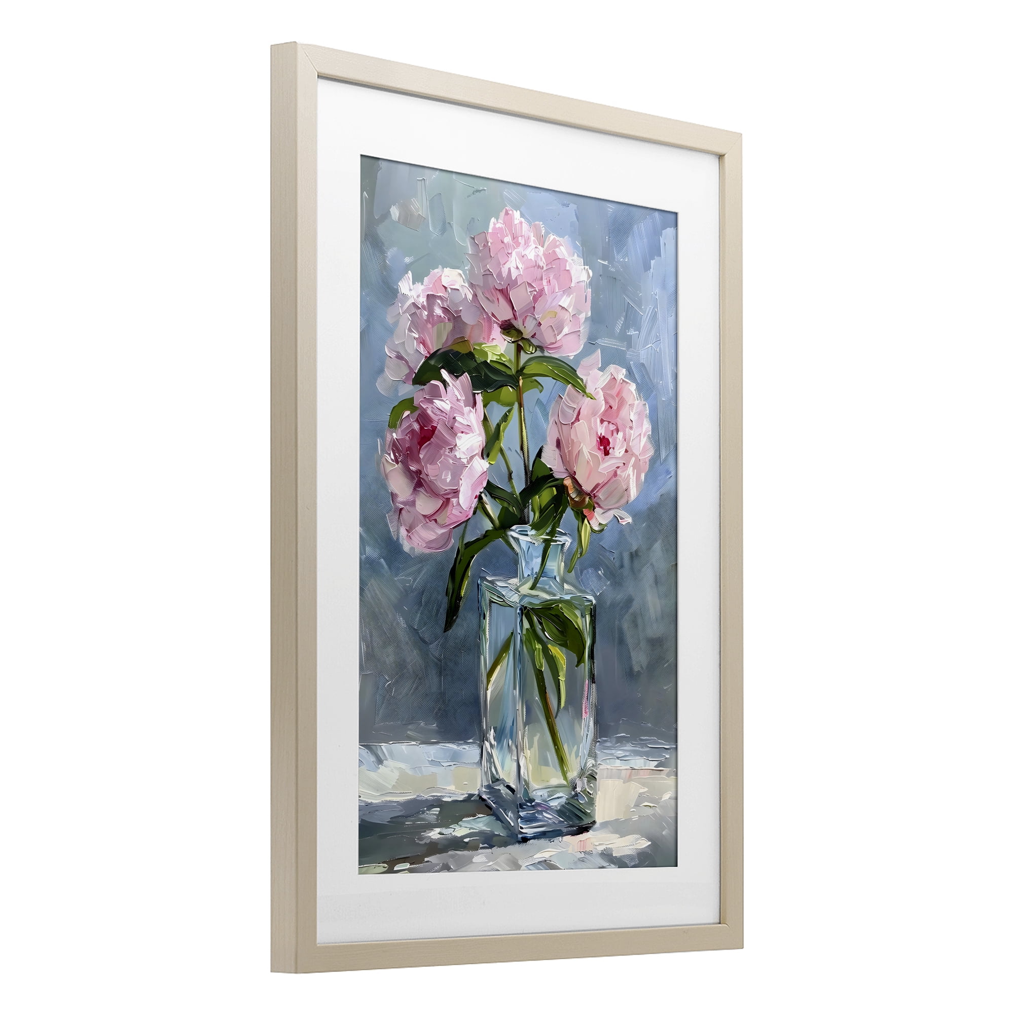 Stupell Industries Beautiful Pink Pastel Peonies Birch Framed Print Under Glass, design by Creative Studio