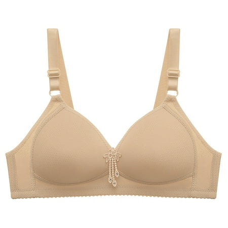 Fesfesfes Bras for Women Wireless Embroidered Everyday Bras Casual Comfortable Breathable Bra Underwear Daily Bras