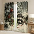 thumbnail image 2 of Homewish Animal Raccoon Black Out Curtains for Teens Boys Girls,Red Sparrow Curtains Pack of 2 (42x63 Each),Merry Christmas Bedroom Curtains,Luxury Bedroom Decor, 2 of 6