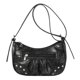 thumbnail image 1 of 3109 Bolso Motocicleta Con Remaches Retro Europeo Y Americano Bolso Hombro Tipo Media A La Nicho para Mujer (negro), 1 of 9