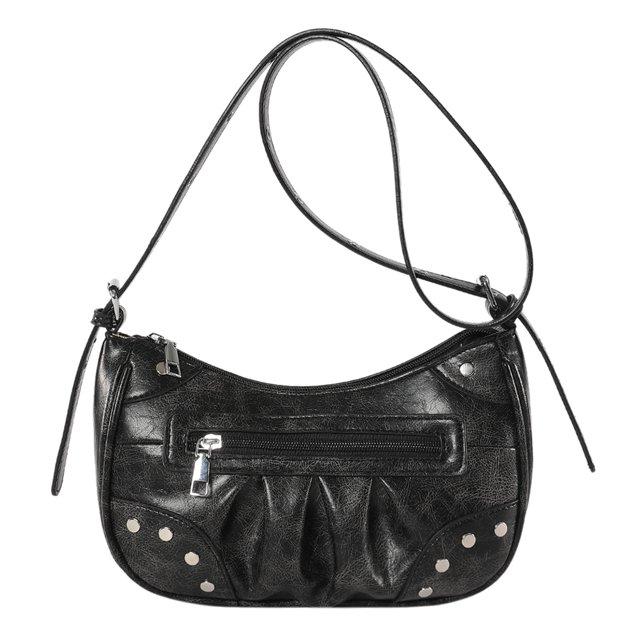 Bolso Hombro Con Remaches Bolso Punk Bolso Diario para Mujer (negro)